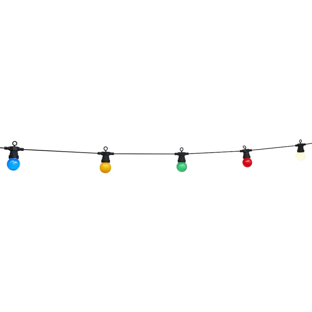 Guirlande guinguette 50 LED 10 boules multicolores 6m