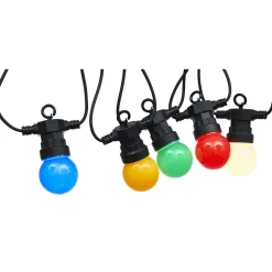 Guirlande guinguette 50 LED 10 boules multicolores 6m