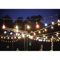 Guirlande guinguette 50 LED 10 boules multicolores 6m