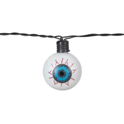 Guirlande Halloween globe oculaire bleu et blanc