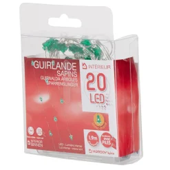 Guirlande électrique 20 led sapin vert L. 90 cm