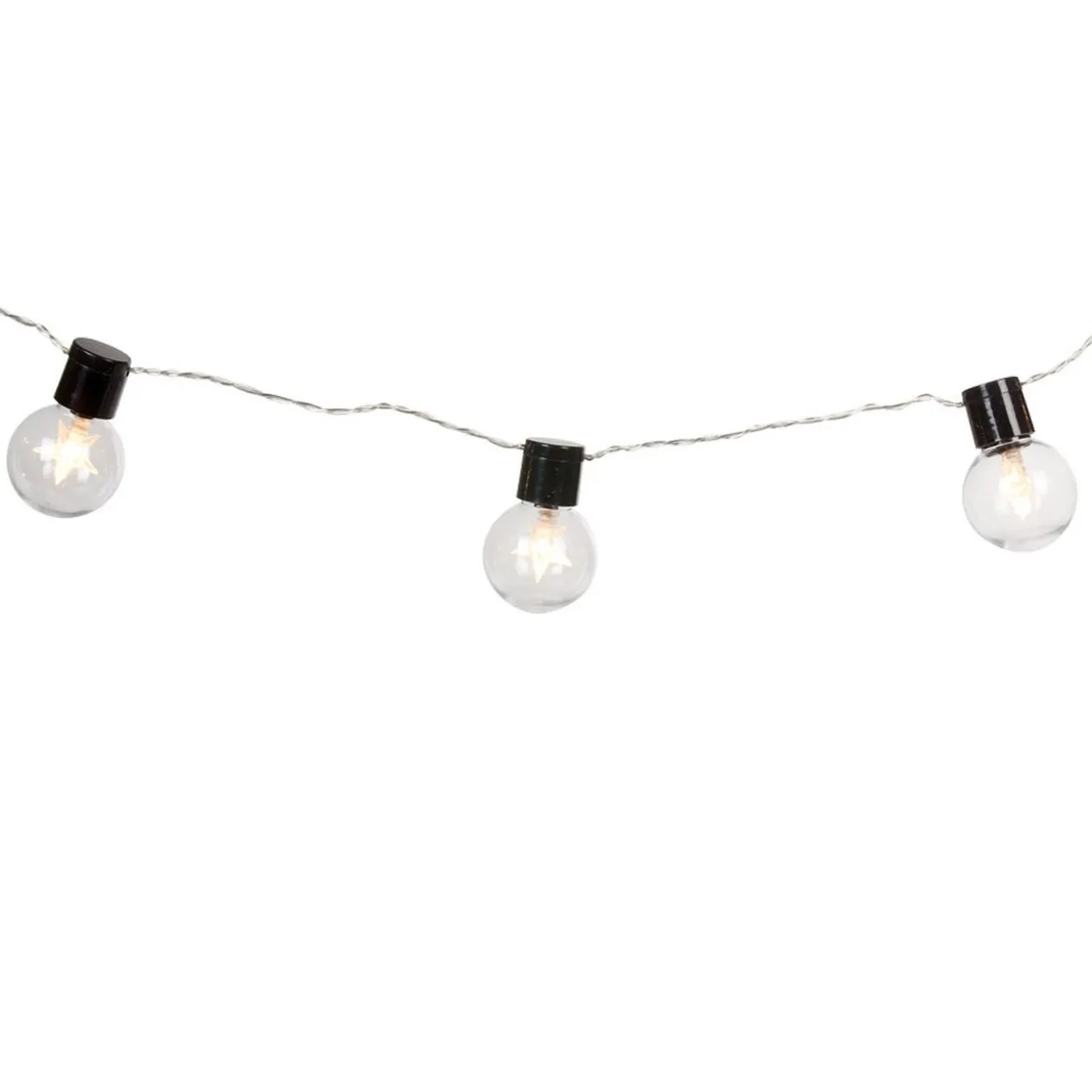 Guirlande électrique boules à led étoile blanc chaud L. 1,8 m