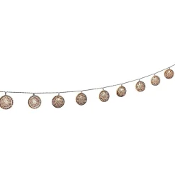 Guirlande électrique boules plates métal rosé 10 led L. 1,35 m