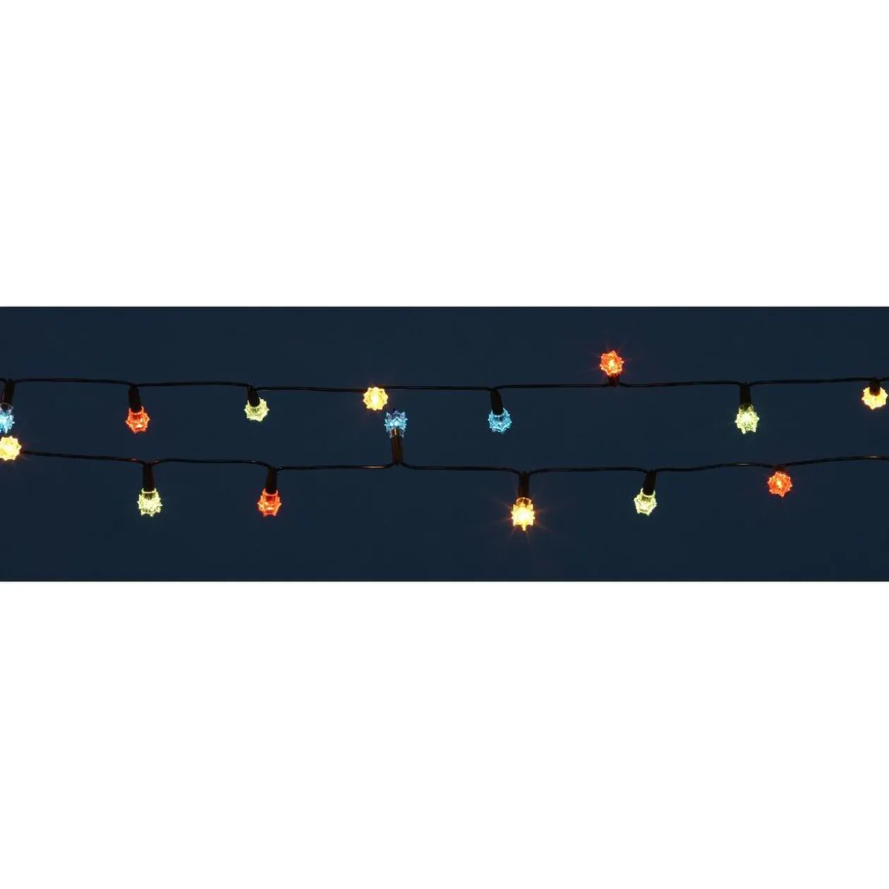 Guirlande électrique diamants muticolore clignotant 4,9 m