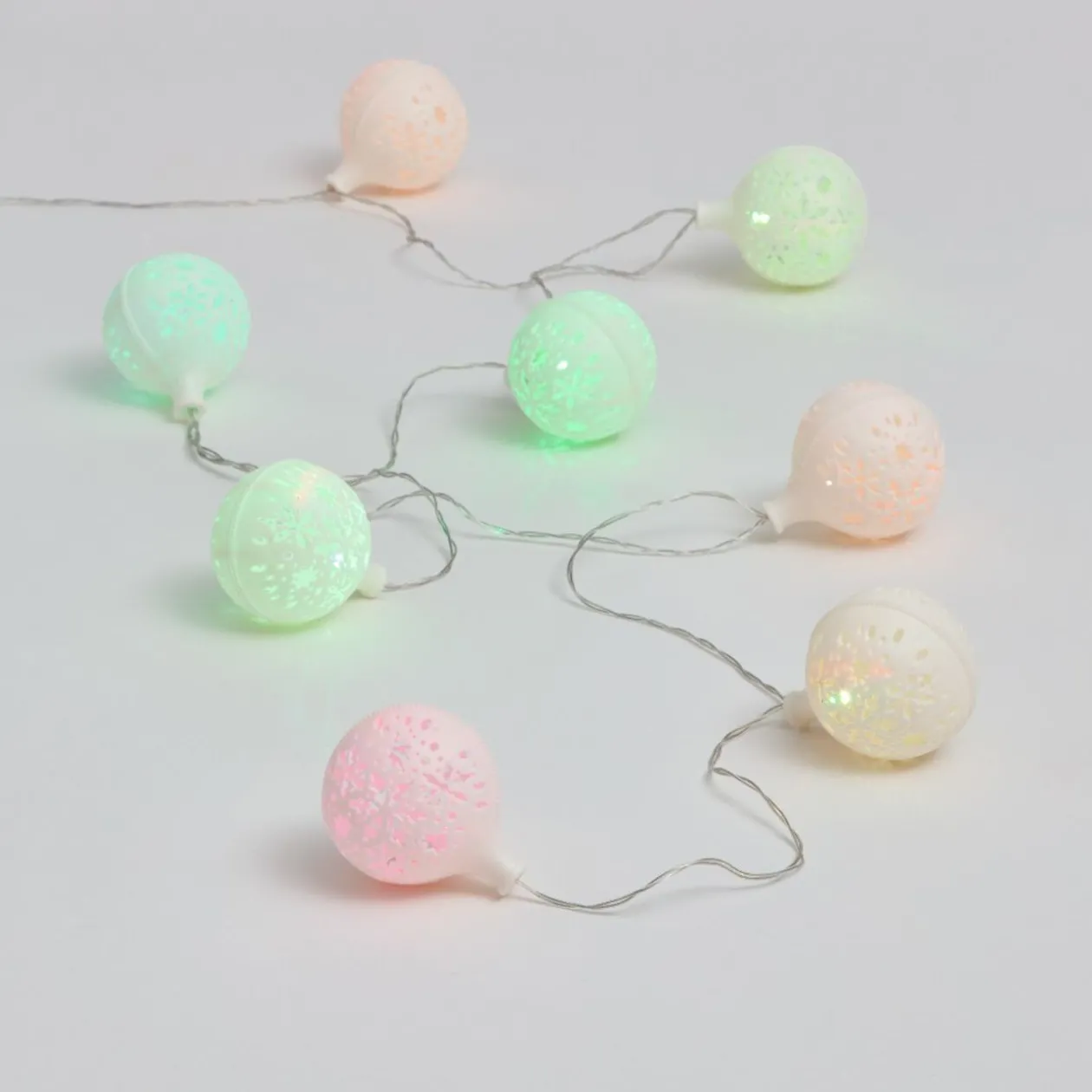 Guirlande électrique intérieure boules multicolores 8 LED fixe 1,75 m