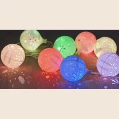Guirlande électrique intérieure boules multicolores 8 LED fixe 1,75 m