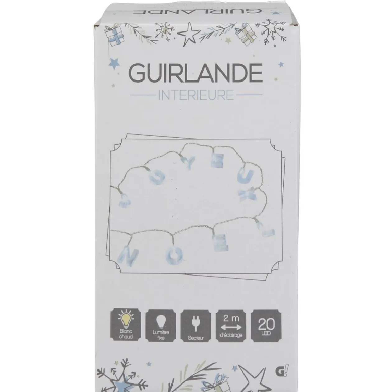 Guirlande électrique intérieure Joyeuses Fêtes 20 LED fixe 2 m