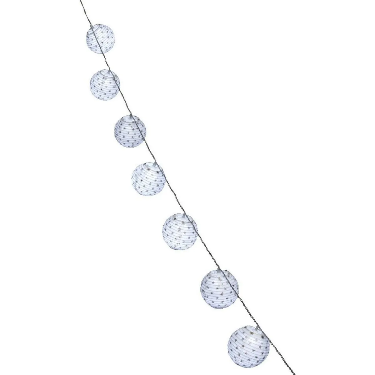 Guirlande électrique lampions blancs à étoiles dorées 1,8 m