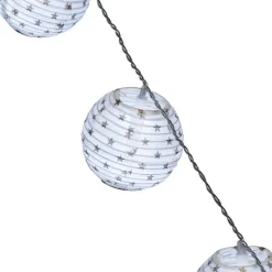 Guirlande électrique lampions blancs à étoiles dorées 1,8 m