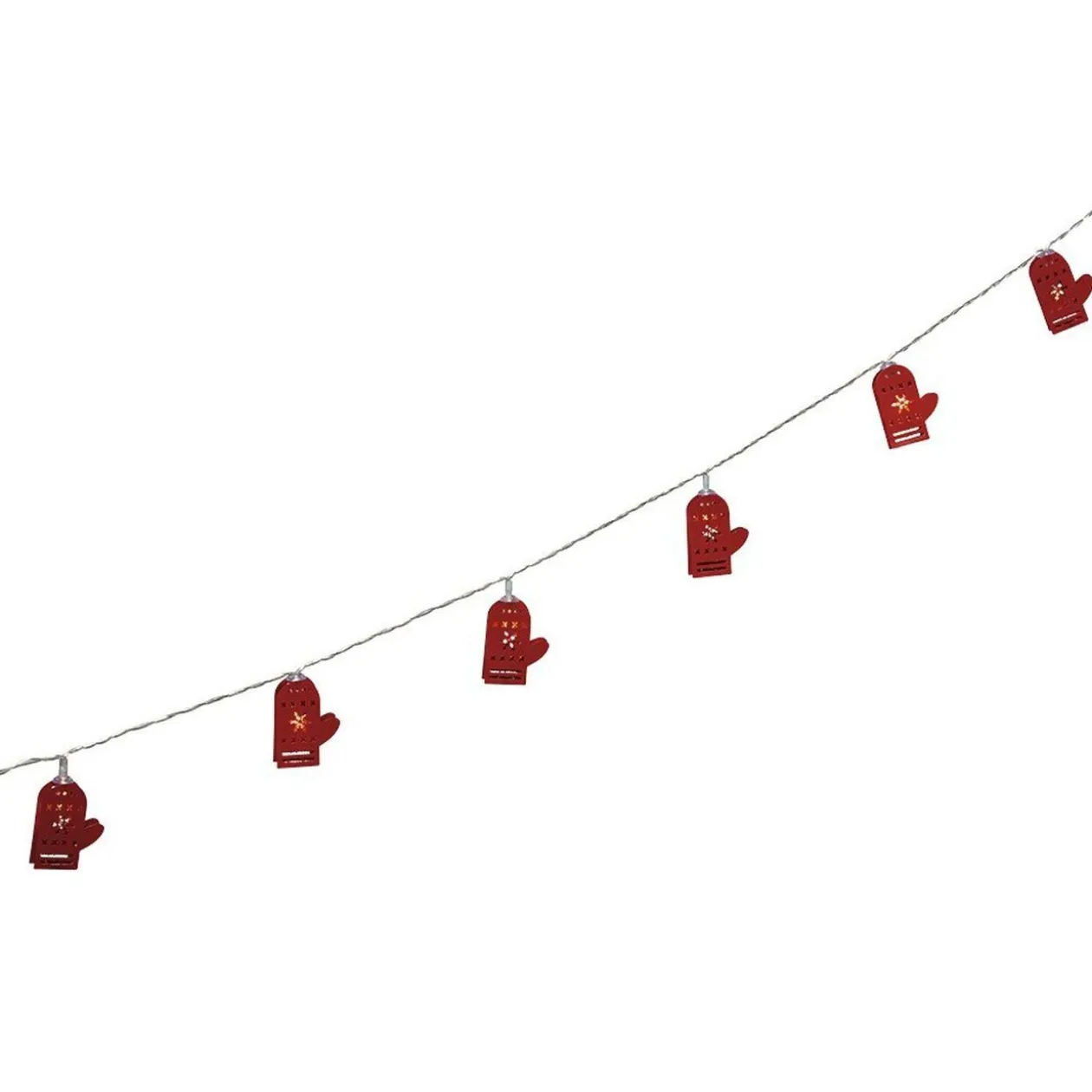 Guirlande électrique lumineuse 10 gants rouges L. 1,35 m