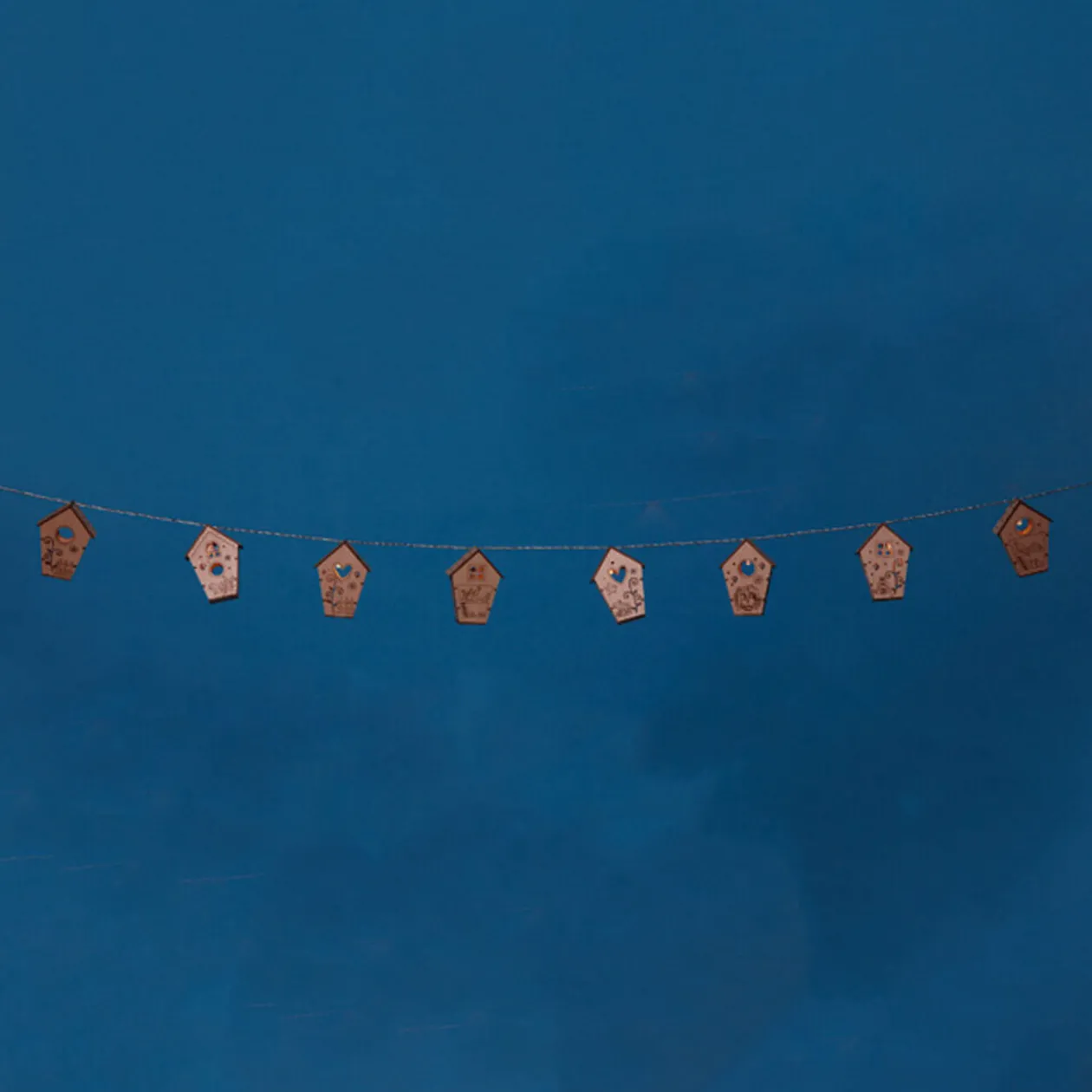 Guirlande électrique maisons blanches fixes 1,35 m