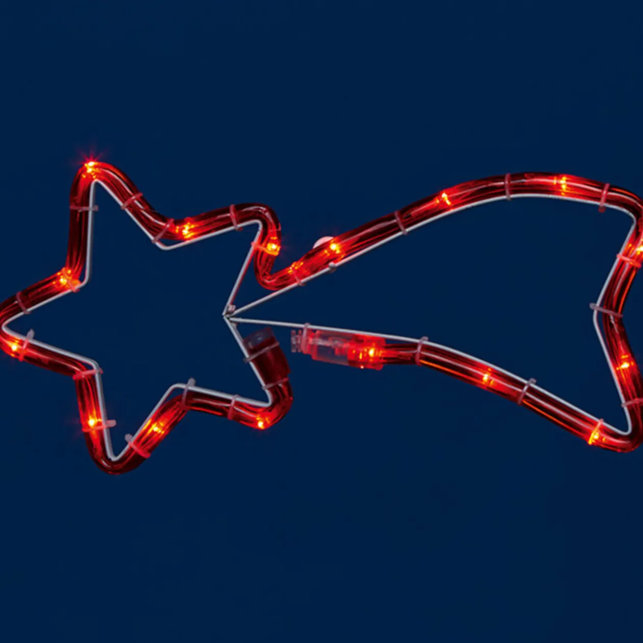 Guirlande électrique solaire étoile filante rouge