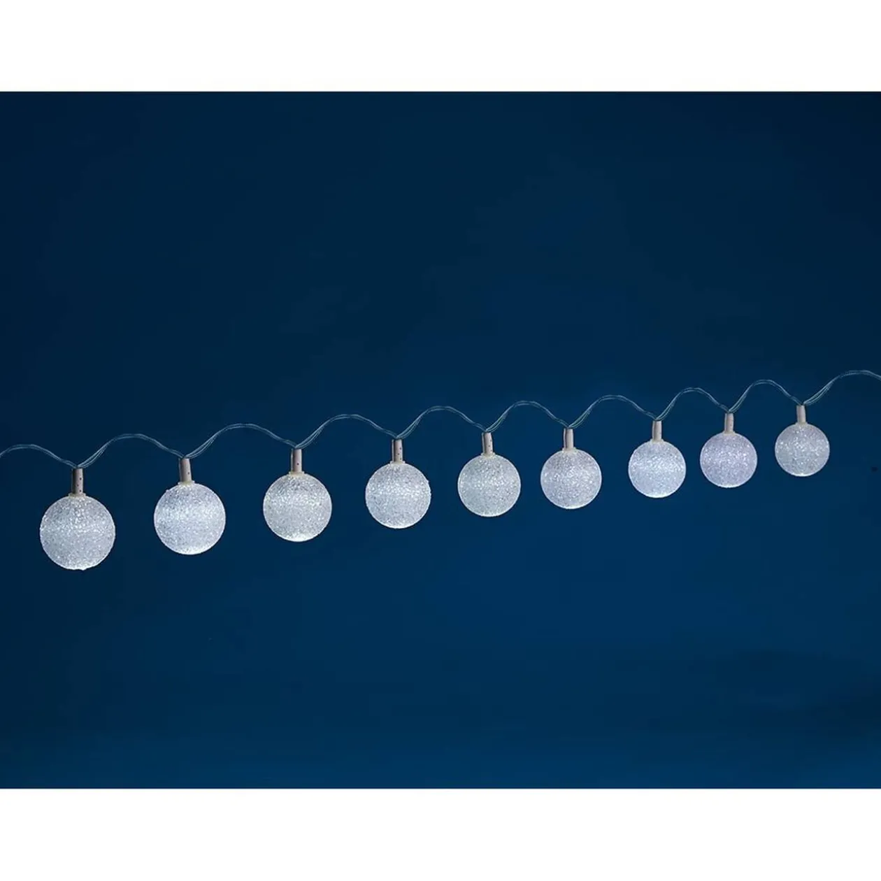 Guirlande électrique solaire 9 boules blanc 5,6 m