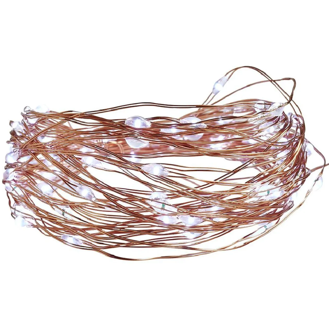 Guirlande électrique solaire 100 microLED 7,4m d'éclairage blanc froid