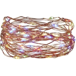 Guirlande électrique solaire mini-boule 100 microLED multicolore 7,4m