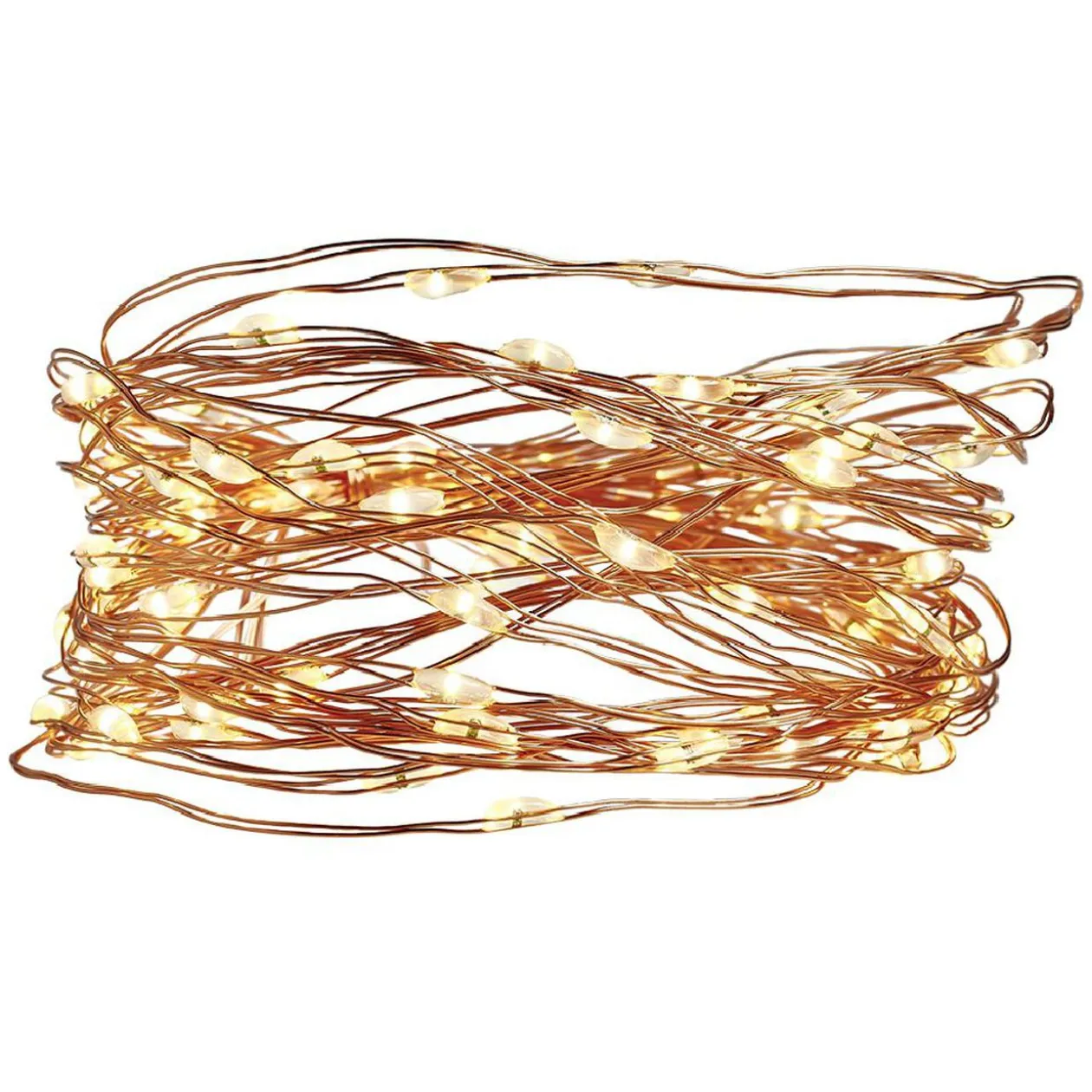 Guirlande électrique solaire 100 microLED 7,4m d'éclairage blanc chaud