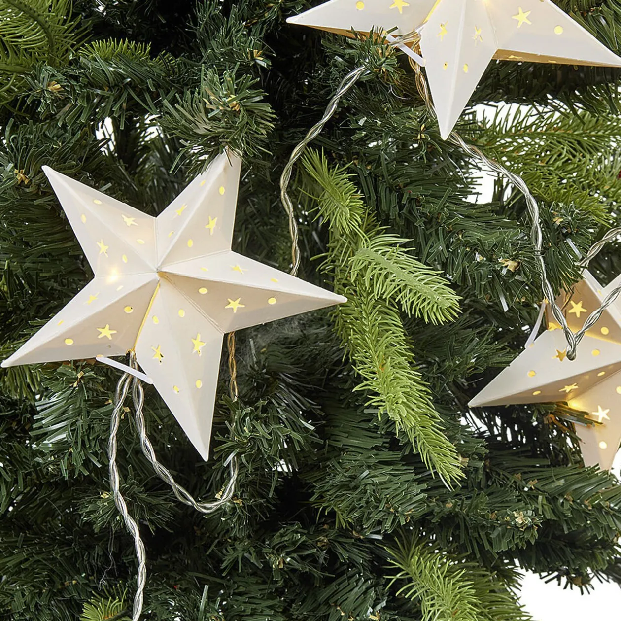 Guirlande électrique étoiles blanches fixes 1,2 m