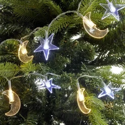 Guirlande électrique étoiles et lunes blanc fixe 1 m