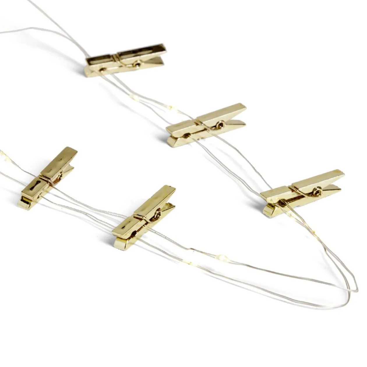 Guirlande LED à pinces 280cm plastique doré