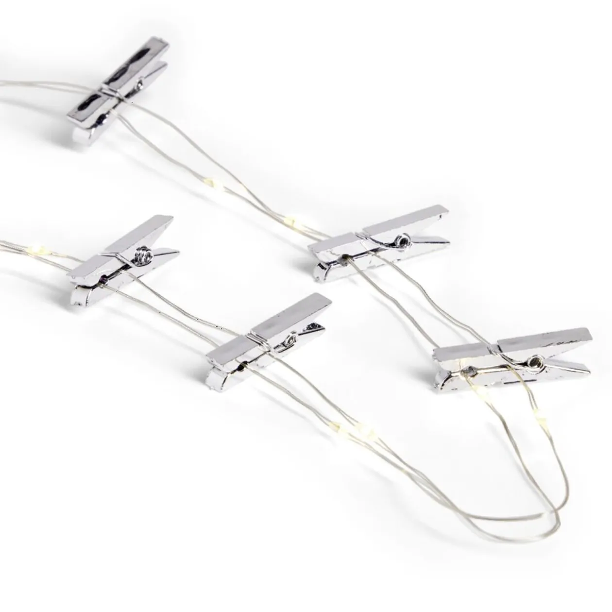 Guirlande LED à pinces 280cm plastique argenté