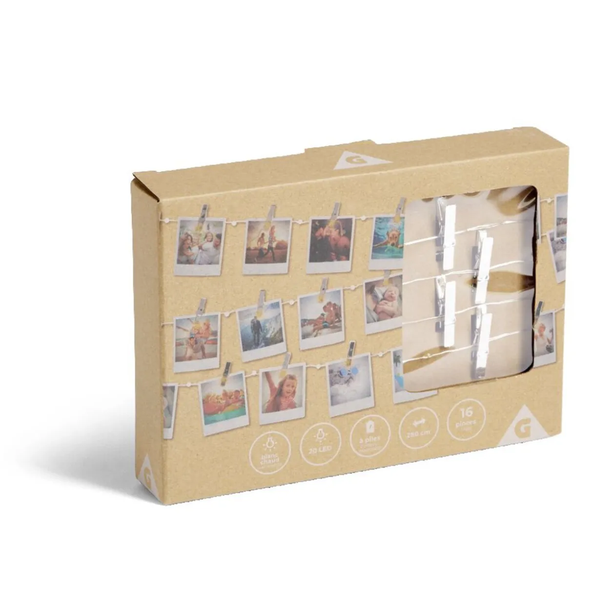 Guirlande LED à pinces 280cm plastique argenté