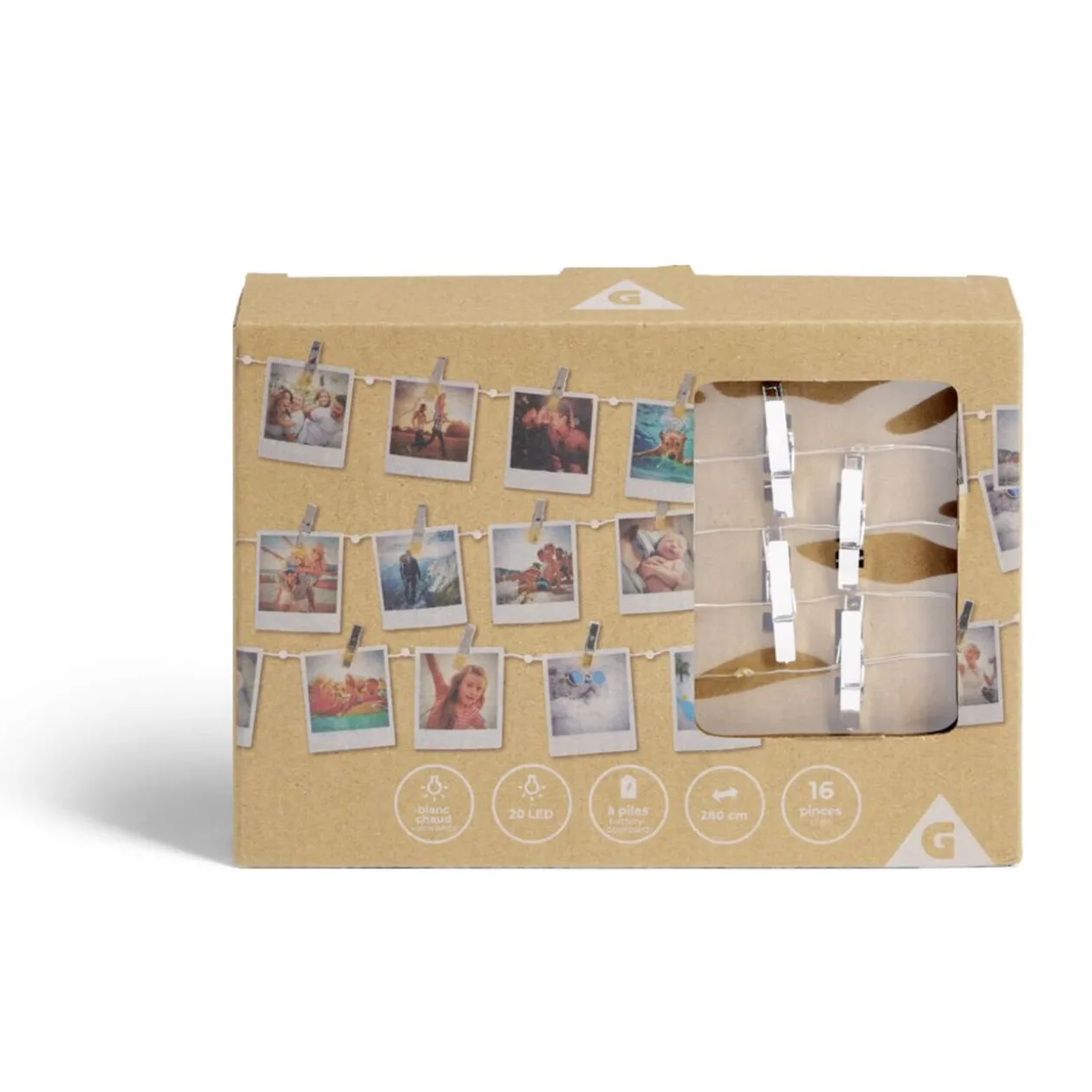 Guirlande LED à pinces 280cm plastique argenté