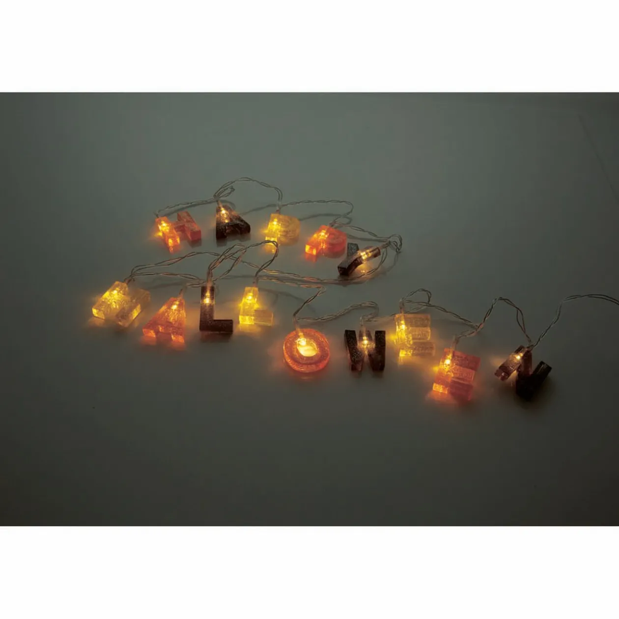 Guirlande lettres lumineuses Happy Halloween L.174 cm