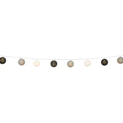 Guirlande lumineuse 10 boules beige noir marron L165cm