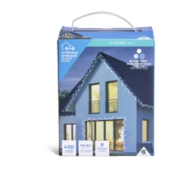 Guirlande lumineuse extérieure 400LED blanc froid/bleu clair/bleu 29,9m