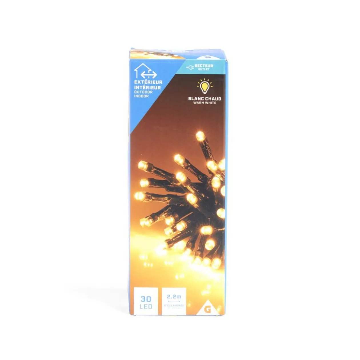 Guirlande lumineuse extérieur 30LED blanc chaud 2,2m