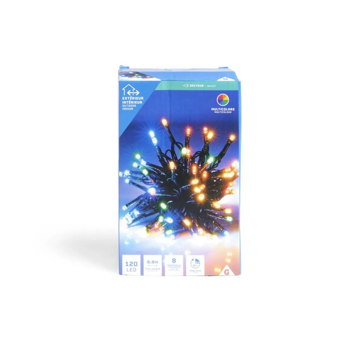 Guirlande lumineuse extérieur 120LED multicolores 8,9m