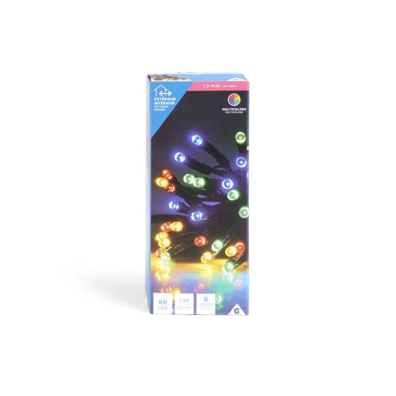 Guirlande lumineuse extérieur 96LED multicolores 7,1m