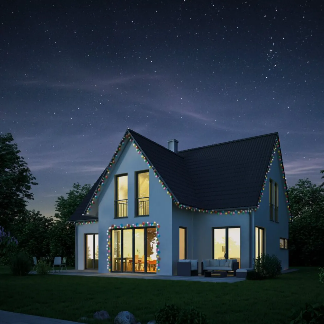 Guirlande lumineuse extérieur 400LED multicolores 29,9m