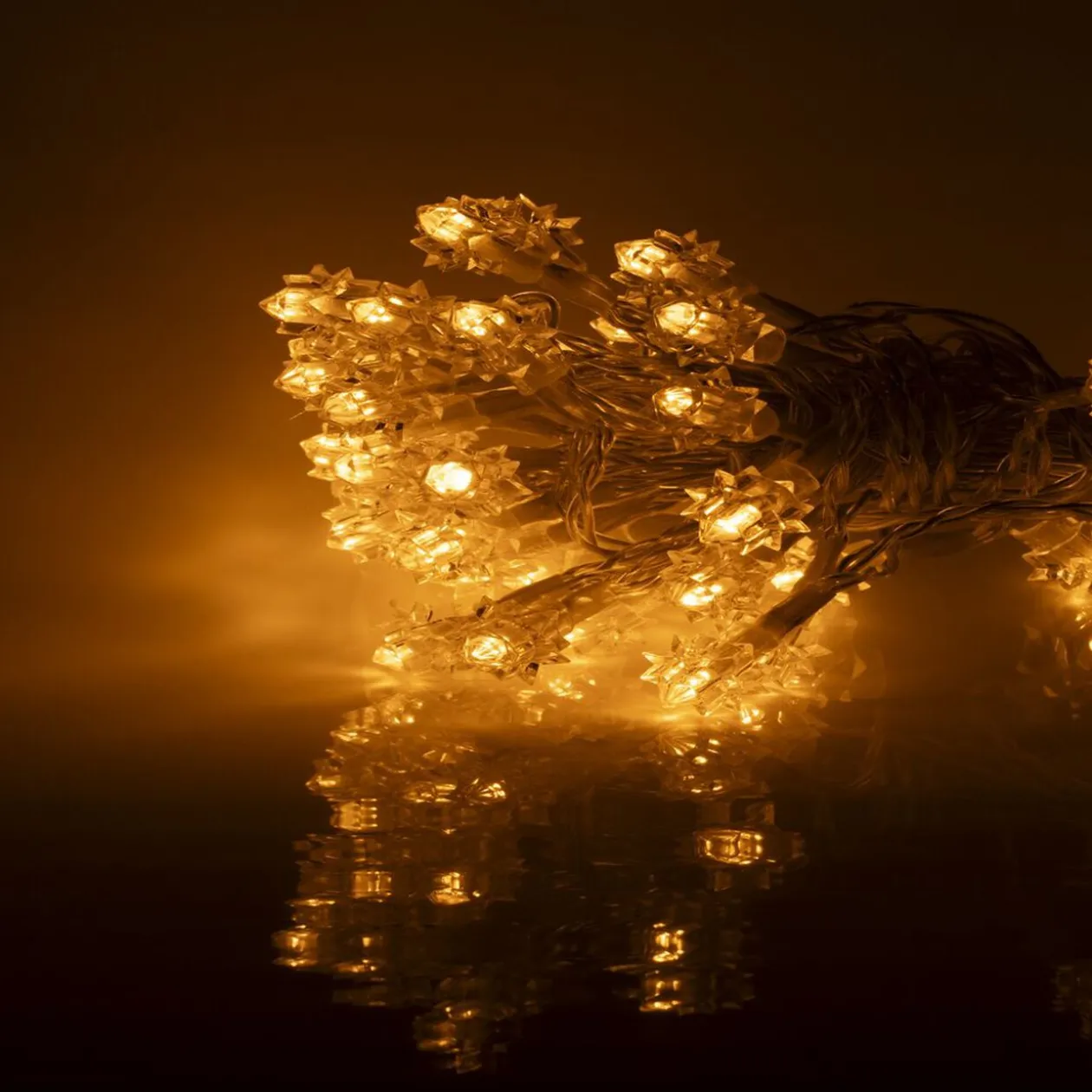 Guirlande lumineuse intérieur diamant 80LED blanc chaud 7,9m