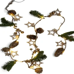 Guirlande Lumineuse intérieure pomme de pin et sapin 15LED 1,4m