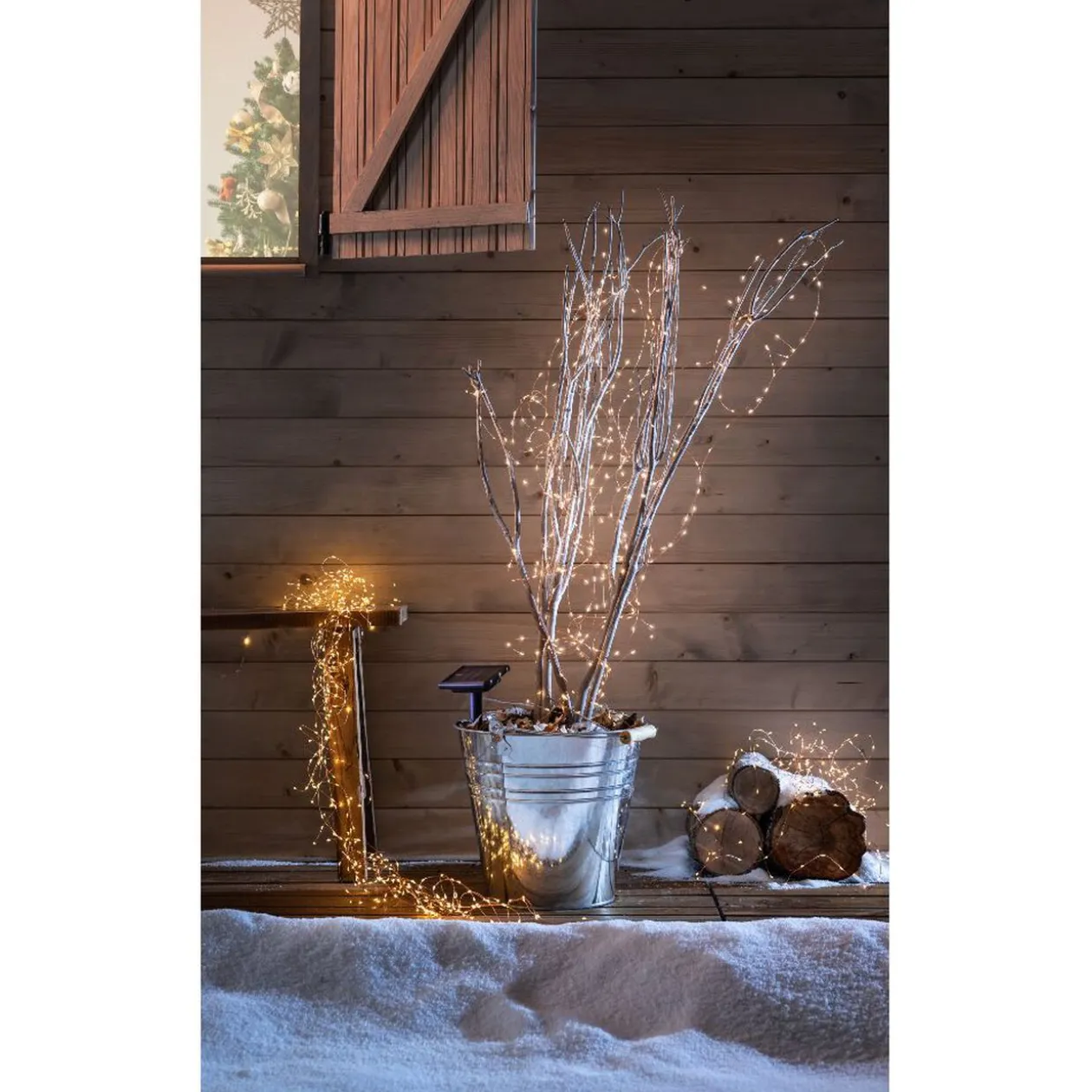 Guirlande lumineuse solaire 400 microled blanc chaud 20 m