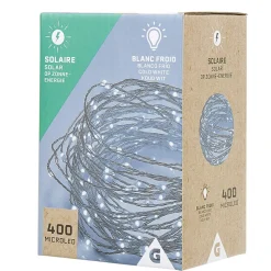Guirlande lumineuse Solaire 400 microled Blanc froid 20 m