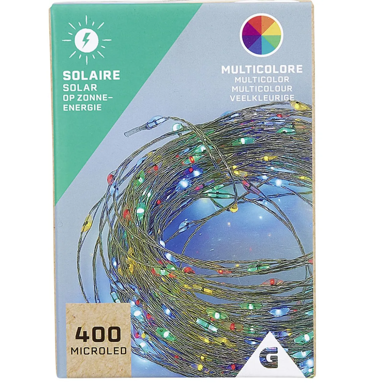 Guirlande lumineuse Solaire 400 microled Multicolore 20 m