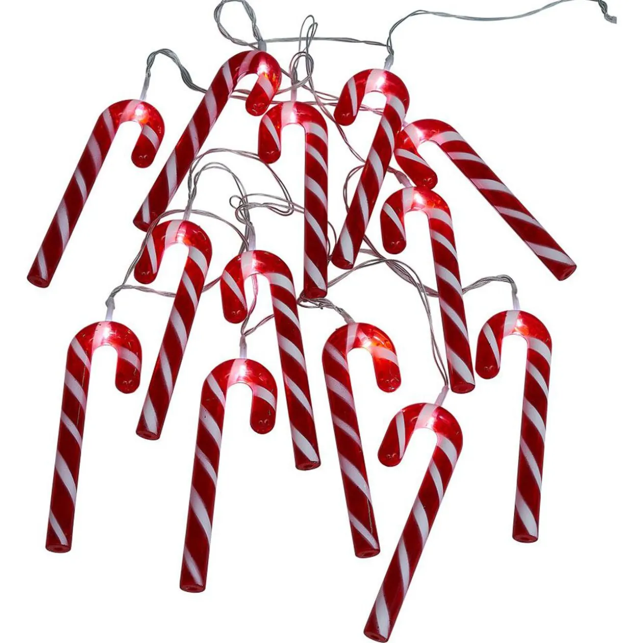 Guirlande lumineuse solaire sucre d'orge 20LED blanc froid 3,8m