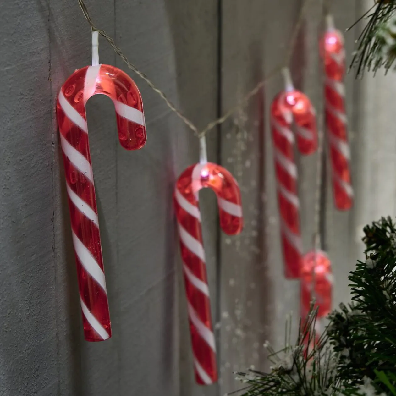 Guirlande lumineuse solaire sucre d'orge 20LED blanc froid 3,8m