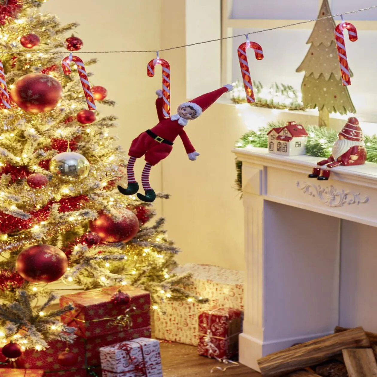 Guirlande lumineuse solaire sucre d'orge 20LED blanc froid 3,8m