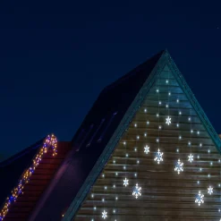 Guirlande lumineuse solaire bordure toit flocon 161LED blanc froid 3m