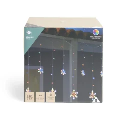 Guirlande lumineuse solaire bordure toit flocon 161LED multicolores 3m