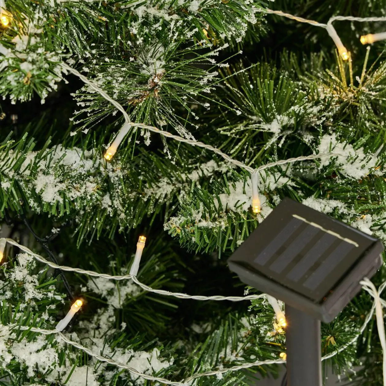 Guirlande lumineuse solaire 50LED blanc chaud 4,9m