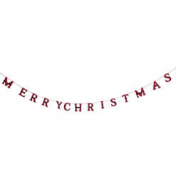 Guirlande Merry Christmas feutrine rouge 2m
