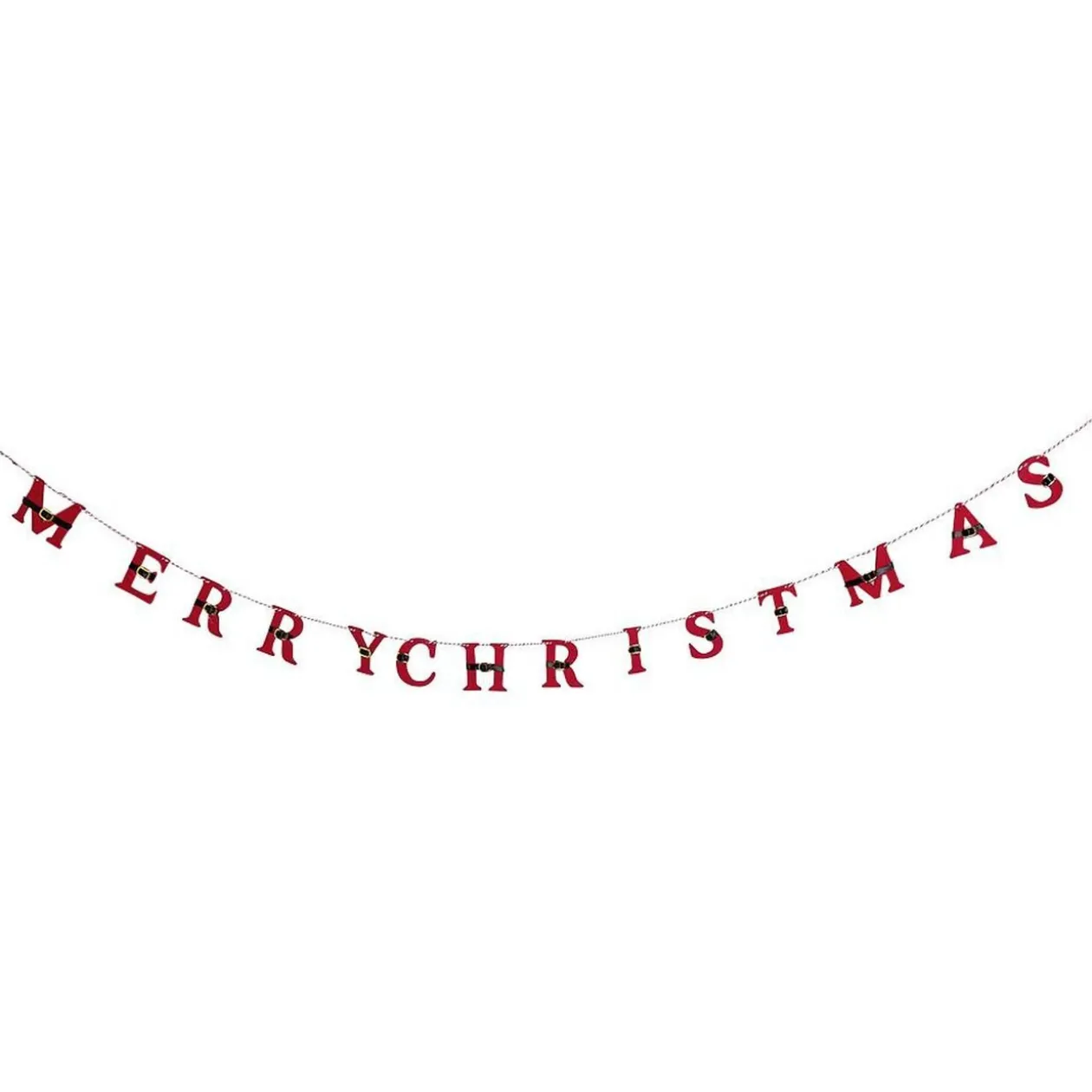 Guirlande Merry Christmas feutrine rouge 2m