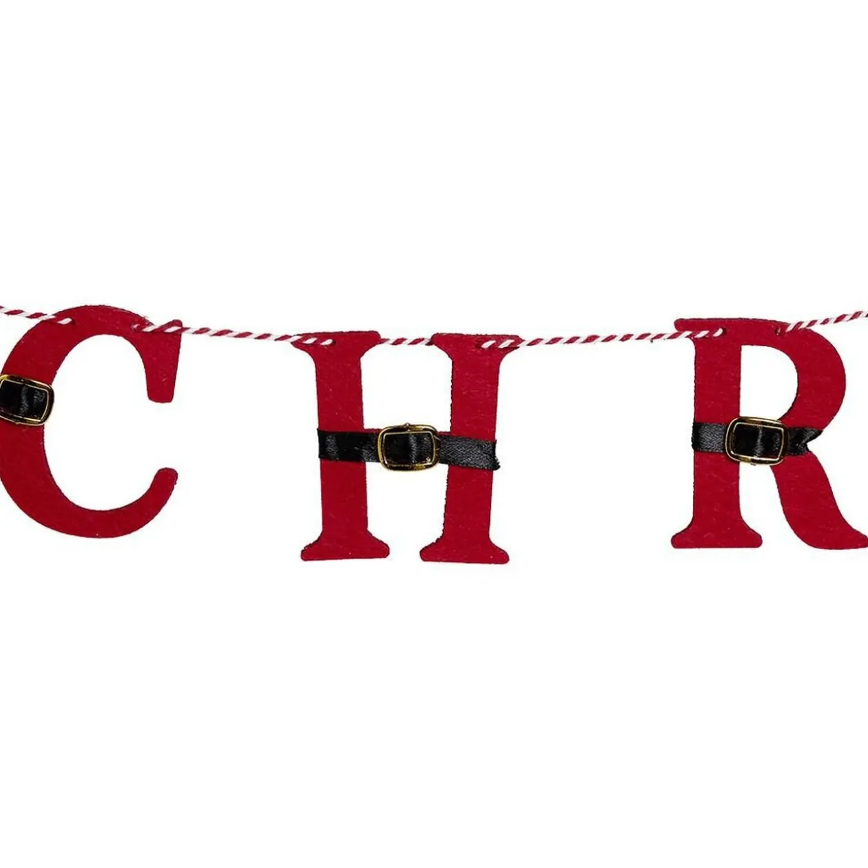 Guirlande Merry Christmas feutrine rouge 2m