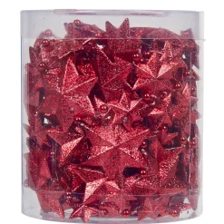 Guirlande mini Étoiles Rouge pailleté 1,5 m