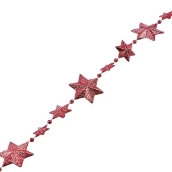 Guirlande mini Étoiles Rouge pailleté 1,5 m