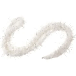 Guirlande plumes blanches fil argenté 1,8 m